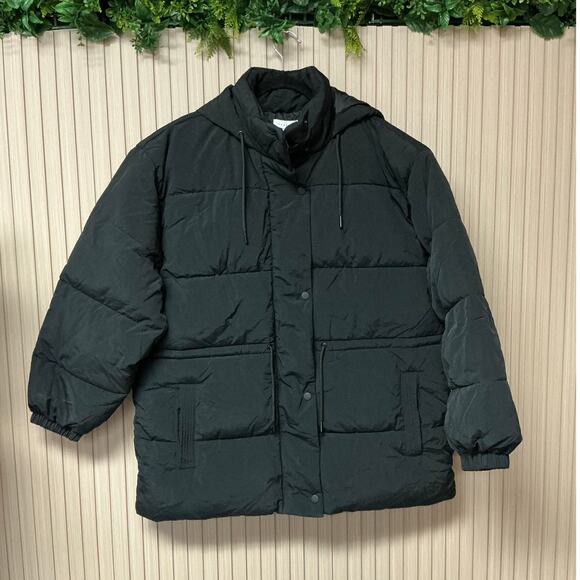 Topshop Women's Tie Detail Puffer Jacket Size 8 - Picture 2 of 9